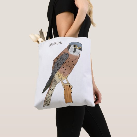 American Kestrel Vogelillustrierung Tasche (Von Nahem)
