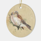 American Kestrel Watercolor, Falcon Bird Couple Keramik Ornament (Links)