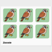 American Kestrel Weibchen Quadratischer Aufkleber (Blatt)