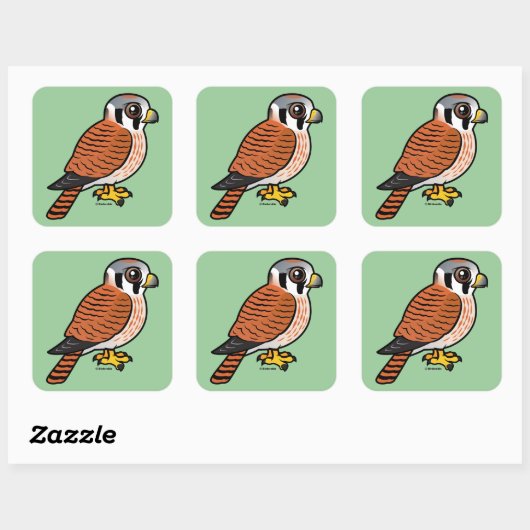American Kestrel Weibchen Quadratischer Aufkleber (Blatt)