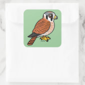 American Kestrel Weibchen Quadratischer Aufkleber (Tasche)