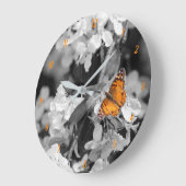 American Lady Butterfly Number Wall Clock Große Wanduhr (Winkel)