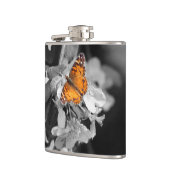 American Lady Butterfly On Blossom Drink Flasche Flachmann (Links)