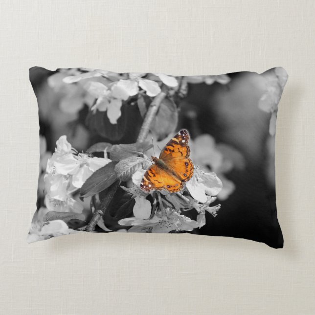 American Lady Butterfly on Blossom Kissen (Rückseite)