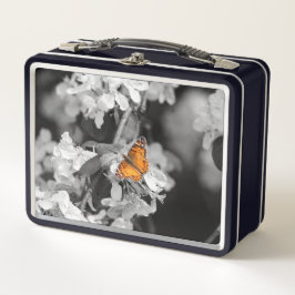 American Lady Butterfly on Blossom Mittagspause Metall Brotdose