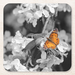 American Lady Butterfly on Blossom Paper Untersetz Rechteckiger Pappuntersetzer
