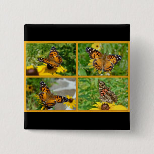 American Lady Butterfly - Vanessa virginiensis Button
