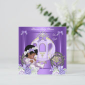 American Lavender Baby Shower Girl 5A Einladung (Stehend Vorderseite)