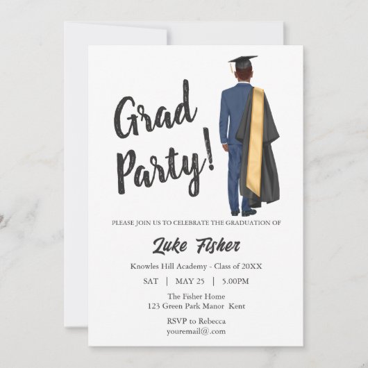 American Leavers Abschluss Gown & Cap Einladung (Vorderseite)