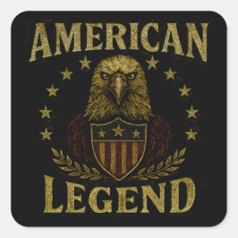 American Legend – USA Heritage Pride Bold Quadratischer Aufkleber
