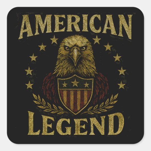 American Legend – USA Heritage Pride Bold Quadratischer Aufkleber (Vorderseite)