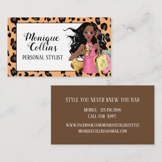 American Leopard Print Visitenkarte (Vorne/Hinten)