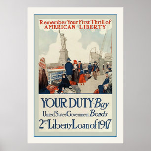 American Liberty ~ Vintage World War 1 Poster