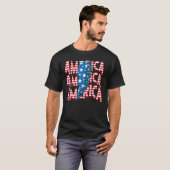 American Lightning Bolt USA Flag 4th Of July Indep T-Shirt (Vorne ganz)