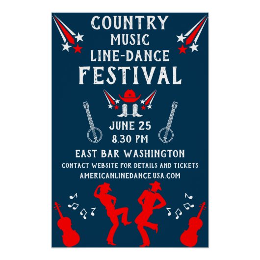 American Line Dancing Festival und Party Poster (Vorderseite)