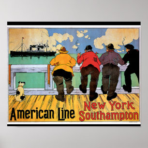American Line New York - Southampton Poster