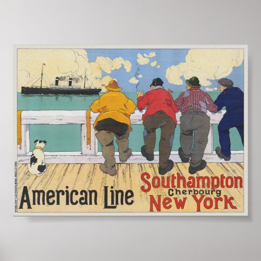 American Line. New York Vintage Poster 1910 (Vorne)