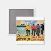 American Line Poster Magnet (Vorderseite/Rückseite)