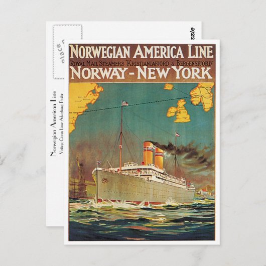 American Line Postkarte (Vorne/Hinten)