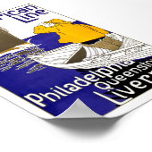 AMERICAN LINE - Vintage Travel Poster (Ecke)