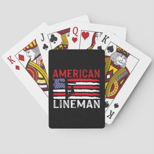 American Lineman Electric Cable Patriotic USA Flag Spielkarten (Rückseite)