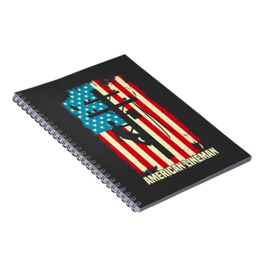 American Lineman Flag Electric Cable Notebook Notizblock (Rechte Seite)