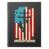 American Lineman Flag Electric Cable Notebook Notizblock (Vorderseite)