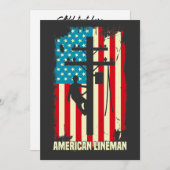 American Lineman Flag Electric Cable Patriotic Einladung (Vorne/Hinten)