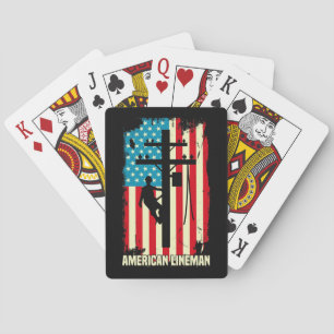 American Lineman Flag Electric Cable Spielkarten