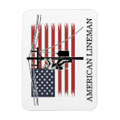 American Lineman Flag – Electrician & Utility Work Magnet (Vertikal)