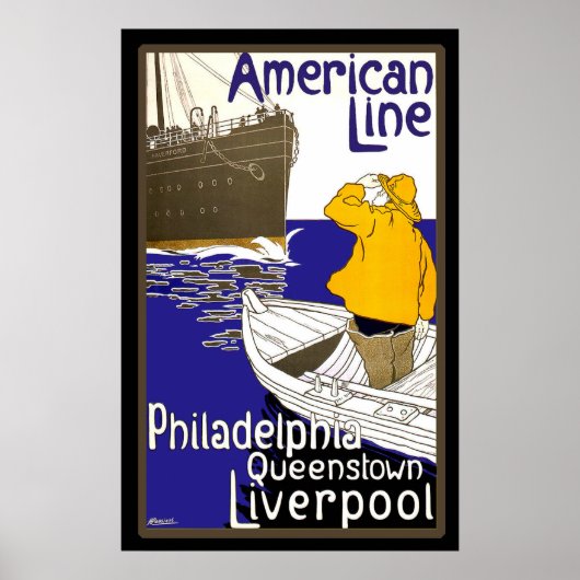 American Lines Sailor in Boat Meeting Liner Poster (Vorne)