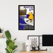 American Lines Sailor in Boat Meeting Liner Poster (Heimbüro)