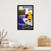 American Lines Sailor in Boat Meeting Liner Poster (Küche)
