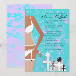American Lingerie Brautparty Aquamarin Einladung