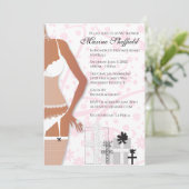 American Lingerie Brautparty Pink Einladung (Stehend Vorderseite)
