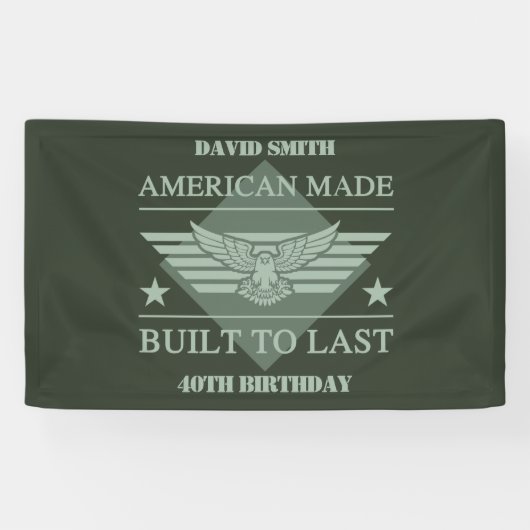 American Made 40. Geburtstag Banner (Horizontal)