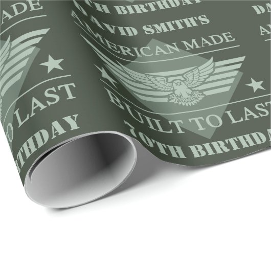 American Made 70. Geburtstag Geschenkpapier (Rolleneckpunkt)