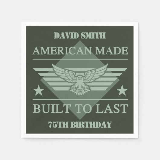 American Made 75. Geburtstag Serviette (Vorderseite)
