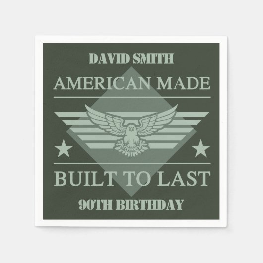 American Made 90. Geburtstag Serviette (Vorderseite)