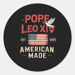 American Made First Pope Leo Xiv Christlich Robert Runder Aufkleber