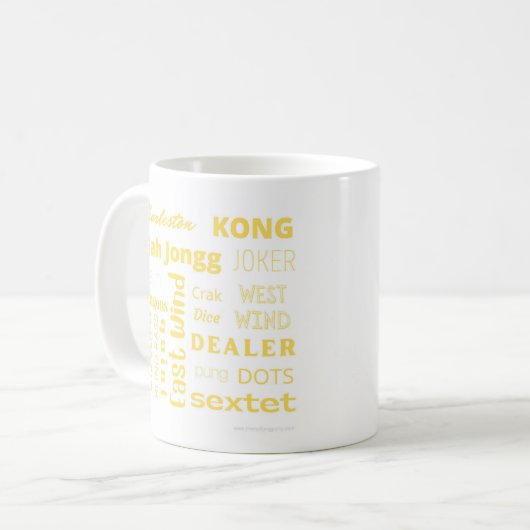 American Mah Jongg Cup in Gelb Kaffeetasse (Vorderseite Links)