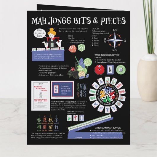 American Mah Jongg Information Card Dankeskarte (Rückseite)