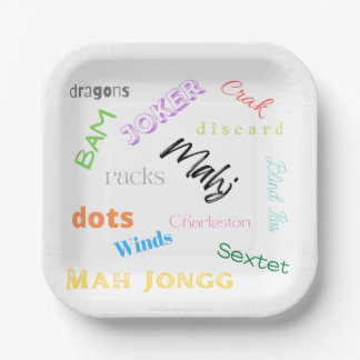 American Mah Jongg Papierplatte Pappteller