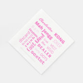 American Mah Jongg Papierserviette mit rosa Worten (Ecke)