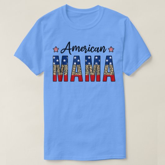 American Mama 4th Of July Leopard Fourth Of July M T-Shirt (Design vorne)