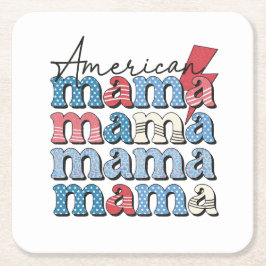 American Mama Rechteckiger Pappuntersetzer