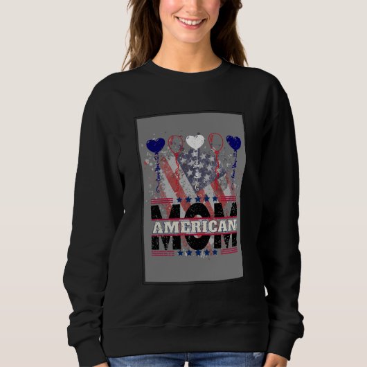 American Mama Sweatshirt - Patriotic USA Flag (Vorderseite)