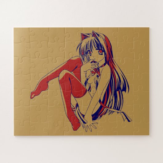 American Manga Neko Catgirl Kawaii Anime Puzzle (Horizontal)