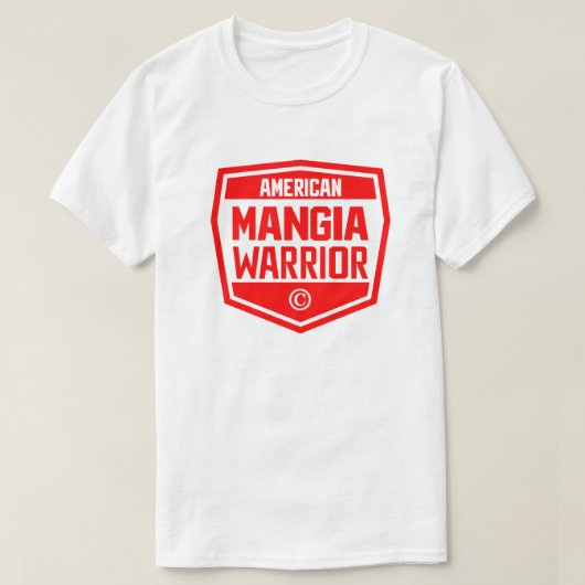 American Mangior Warrior - Logo mit schwarzem Schi T-Shirt (Design vorne)