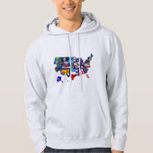 American Map State Flags Mosaic Hoodie (Vorderseite)